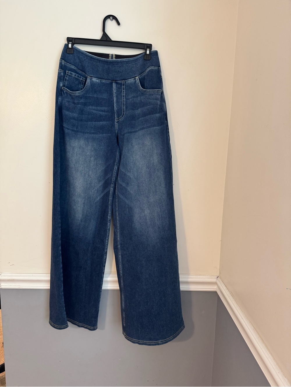 HALARA Flex Denim Dark Blue Wide-Leg Pull-On Jeans Size Medium NWT